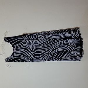 Gently Used Black and White Sleeveless Zebra Print Dress